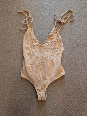 Women's Ribbed One-Piece Swimsuit in Nude